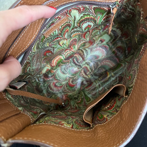 Dooney & Bourke pebbled camel leather square bag purse - Picture 6 of 13